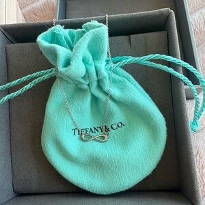 Tiffany & Co. Silver Infinity Pendant with Turquoise Pouch